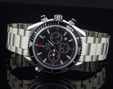 OMEGA PLANET OCEAN CHRONOGRAPH QUARTZ BLACK DIAL- Ø 45mm.