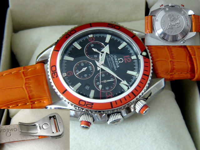 OMEGA PLANET OCEAN CHRONOGRAPH QUARTZ STRAP ORANGE - Ø 45MM