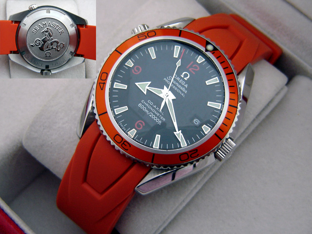 OMEGA PLANET OCEAN RUBBER STRAP ORANGE -Ø45mm