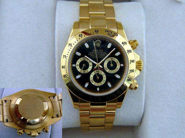 Rolex Replica DAYTONA GOLD-GOLD BLACK DIAL